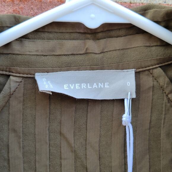 Everlane The City Stripe Shirt in Olive size 0 - Picture 6 of 8